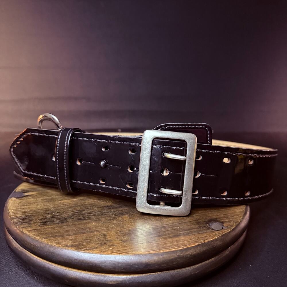 Jay Pee D-Ring Duty Belt Size 38" Black Leather Parade Belt 2.25" Wide LR981